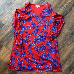 Philosophy Red Floral Cold Shoulder Dress